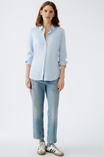 An image of the Oui Stretch Shirt in Light Blue.