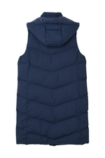 An image of the Lighthouse Savannah Ladies Long Gilet in Navy.