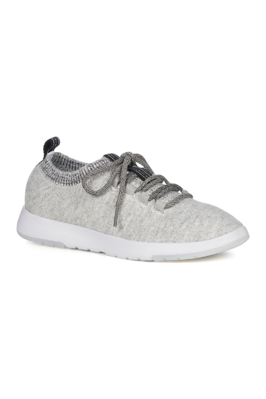 Emu Heidelberg Wool Trainer. A grey wool trainer with white sole.