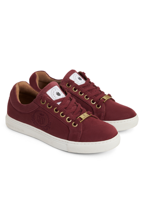 An image of the Fairfax & Favor Richmond Trainers in Ruby Suede.