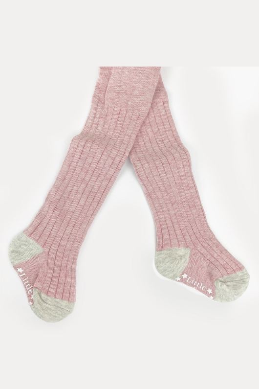 An image of The Little Sock Co Non-Slip Tights in Dusty Pink.