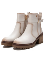 An image of the Xti Heeled Ankle Boots in Beige.