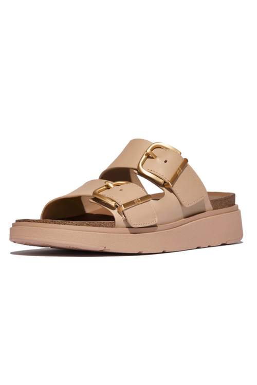 An image of the Fitflop Gen-FF Buckle Two-Bar Leather Slides