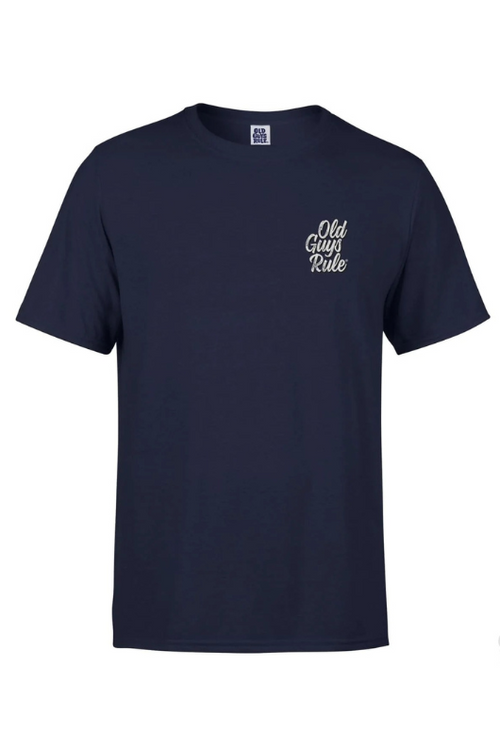 An image of the Old Guys Rule It Took Decades II T-Shirt in Navy.