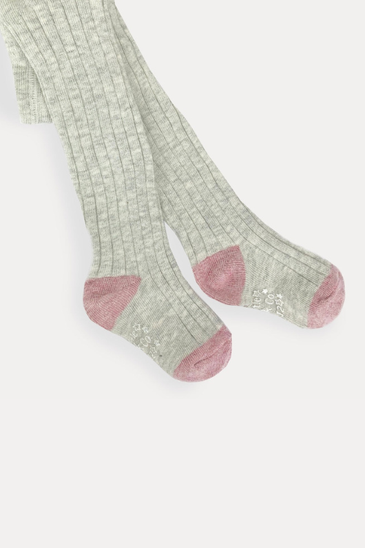 An image of The Little Sock Co Non-Slip Tights in Grey Marl.