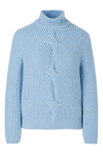 An image of the Marc Cain Cable Knit Sweater in Squill.