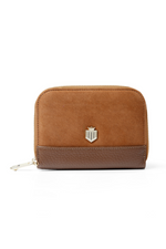 An image of the Fairfax & Favor Mini Salisbury Purse in Tan Suede.