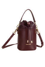 An image of the Every Other Solara Bucket Bag in Burgundy.