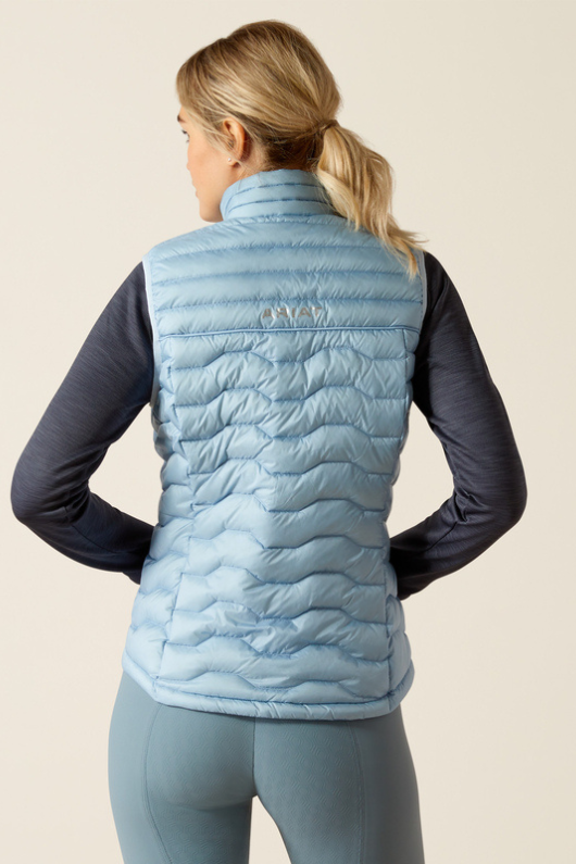 An image of the Ariat Ideal Down Gilet in Cerulean.