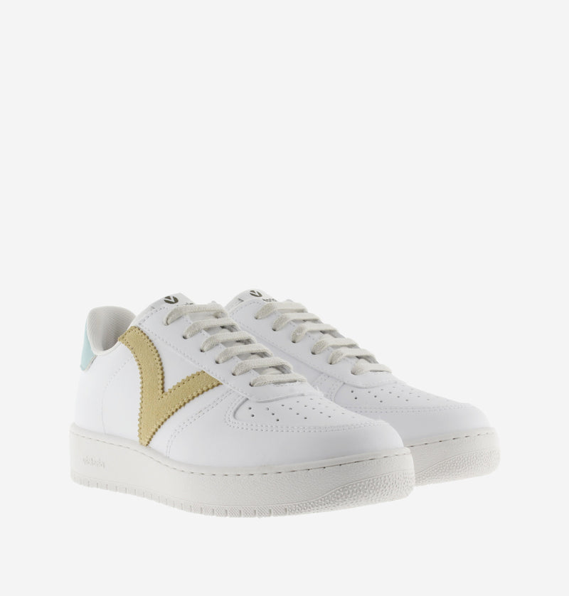 An image of the Victoria Madrid Contrast Faux Leather Trainer