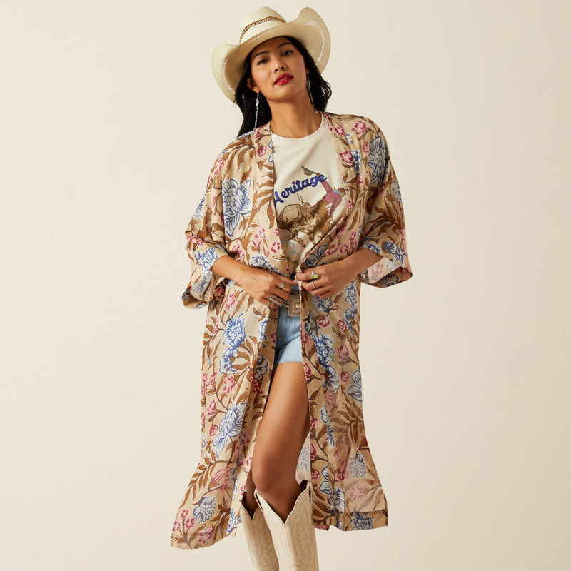 An image of the Ariat Prairie Floral Kimono