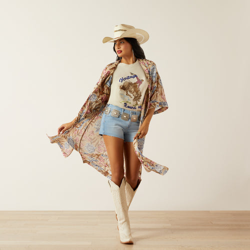 An image of the Ariat Prairie Floral Kimono