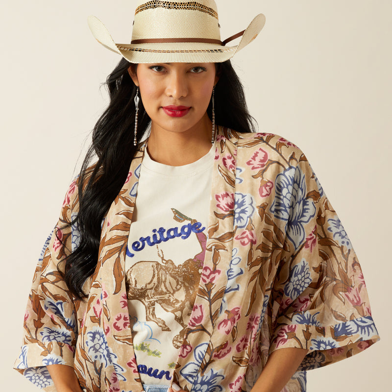 An image of the Ariat Prairie Floral Kimono