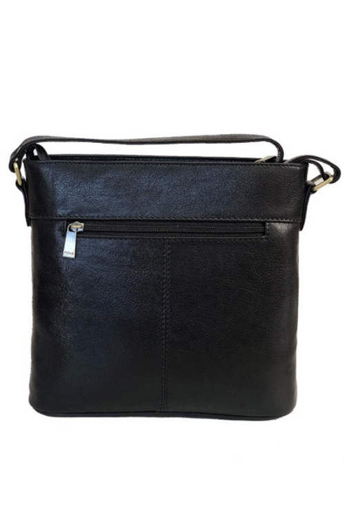 An image of the Nova Leathers Crossbody Bag in Black.