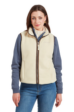 An image of the Schoffel Lyndon Retro Fleece Gilet in Ecru.