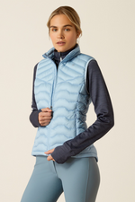 An image of the Ariat Ideal Down Gilet in Cerulean.