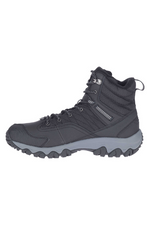 An image of the Merrell Thermo Akita Mid Waterproof boots in Black.