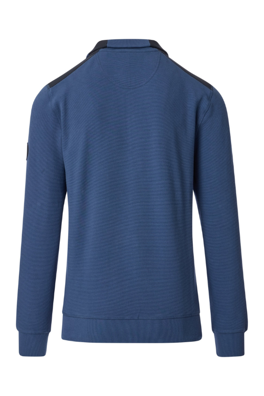 An image of the Casa Moda Half Zip Sweatshirt in Sargasso Sea.