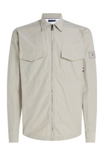 An image of the Tommy Hilfiger Paper Touch Overshirt in Stone.