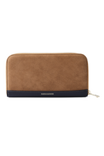 An image of the Fairfax & Favor Salisbury Purse in Tan/Navy Suede.