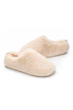 An image of the Bedroom Athletics Ariana Luxury Faux Fur Mule Slippers in Gingerbread.