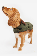 An image of the Barbour Dog Bone Quilted Coat in Dark Olive.