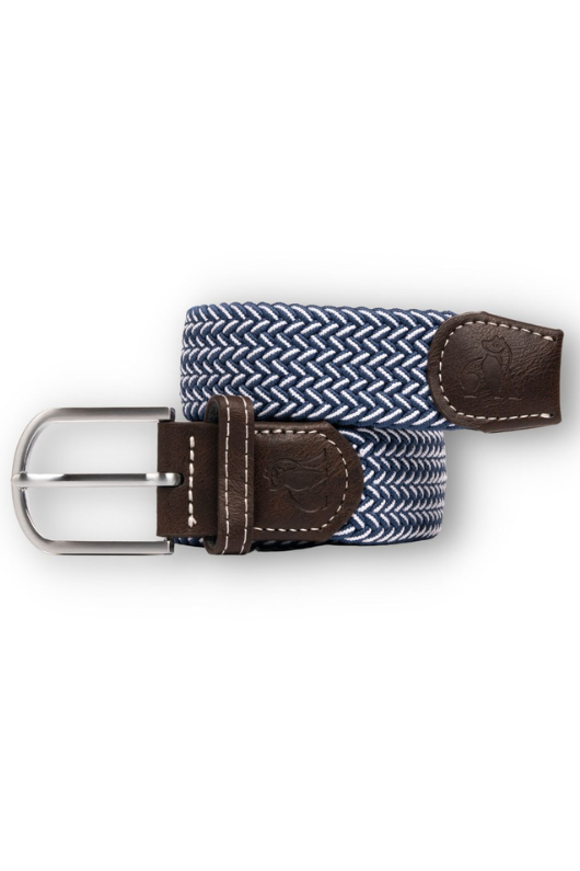 An image of the Swole Panda Fine Woven Belt in Navy.