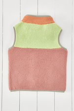 An image of the Grass & Air Borg Gilet in Aurora Pink.