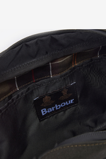 An image of the Barbour Field Washbag in Olive/Black.