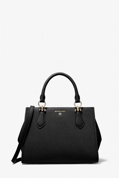 An image of the Michael Kors Marylin Medium Satchel in Black.