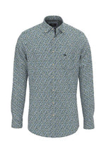 An image of the Fynch-Hatton Modern Flower Print Shirt in Dark Emerald.