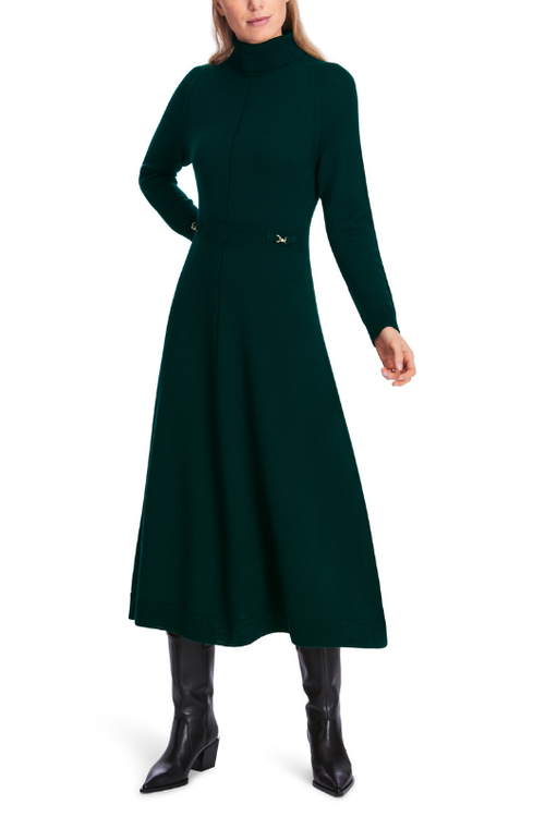 An image of the Marc Cain Knitted Dress in Conifer.