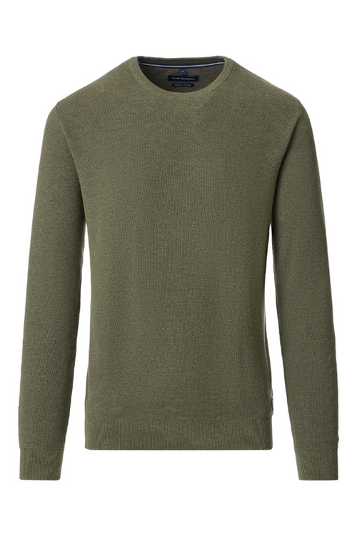 An image of the Casa Moda Crew Neck Sweater in Four Leaf Clover.