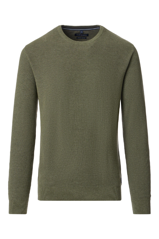 An image of the Casa Moda Crew Neck Sweater in Four Leaf Clover.