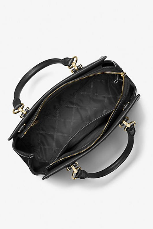 An image of the Michael Kors Marylin Medium Satchel in Black.