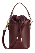 An image of the Every Other Solara Bucket Bag in Burgundy.