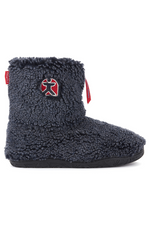 An image of the Bedroom Athletics Gosling Snow Tipped Sherpa Slipper Boots in Washed Peacoat Navy.