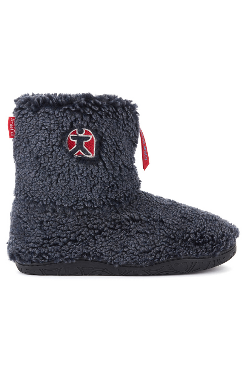 An image of the Bedroom Athletics Gosling Snow Tipped Sherpa Slipper Boots in Washed Peacoat Navy.