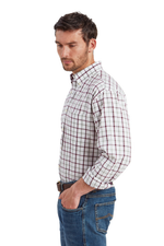 An image of the Schoffel Brancaster Classic Shirt in Wine Check