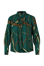 An image of the Marc Cain Blouse With Chain Print in Soft Forest.