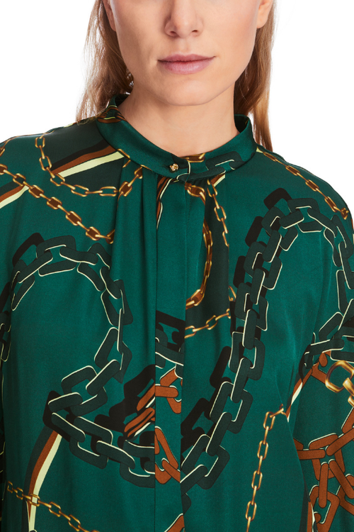 An image of the Marc Cain Blouse With Chain Print in Soft Forest.