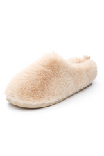 An image of the Bedroom Athletics Ariana Luxury Faux Fur Mule Slippers in Gingerbread.