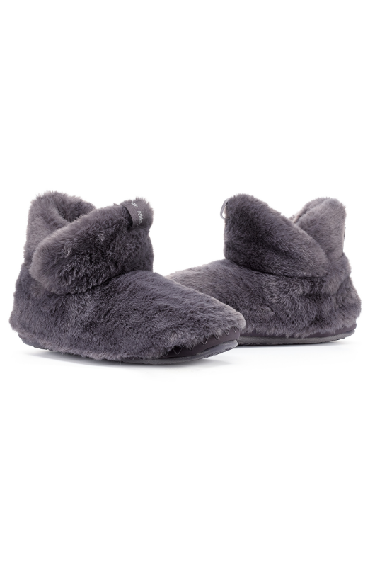 An image of the Bedroom Athletics Harriet Faux Fur Slipper Boots in Ink.