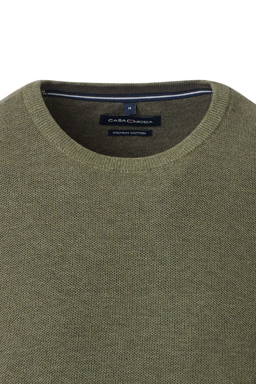 An image of the Casa Moda Crew Neck Sweater in Four Leaf Clover.