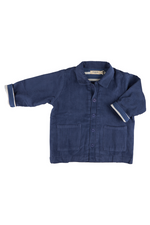 An image of the Pigeon Organics Lined Utility Jacket in Night Blue.