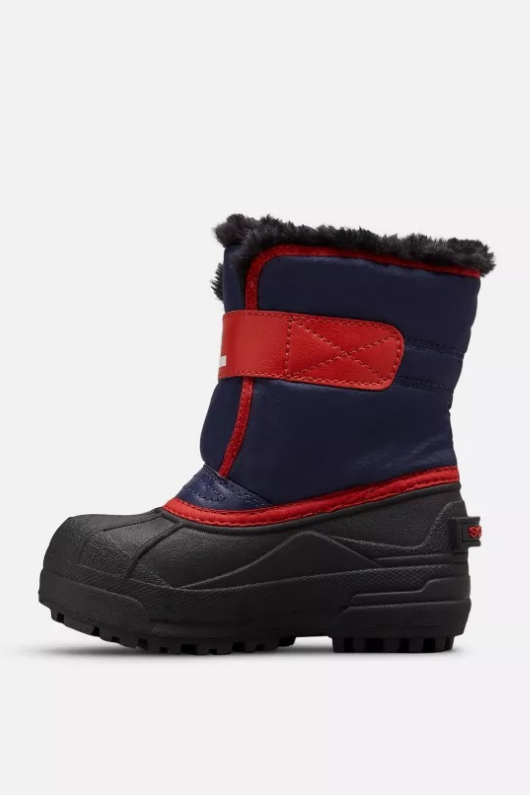 An image of the SOREL Children's Snow Commander Boots in Nocturnal Sail Red.