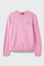 An image of the Crew Clothing Pigment Dyed Crew Neck Sweatshirt in Pink.