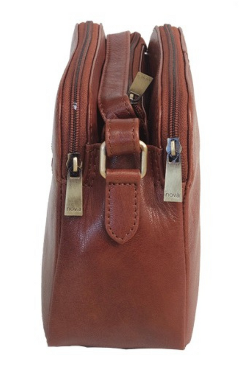 An image of the Nova Leathers Crossbody Bag in Cognac.