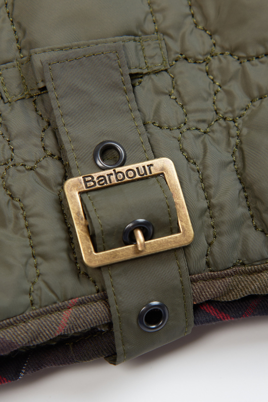 An image of the Barbour Dog Bone Quilted Coat in Dark Olive.