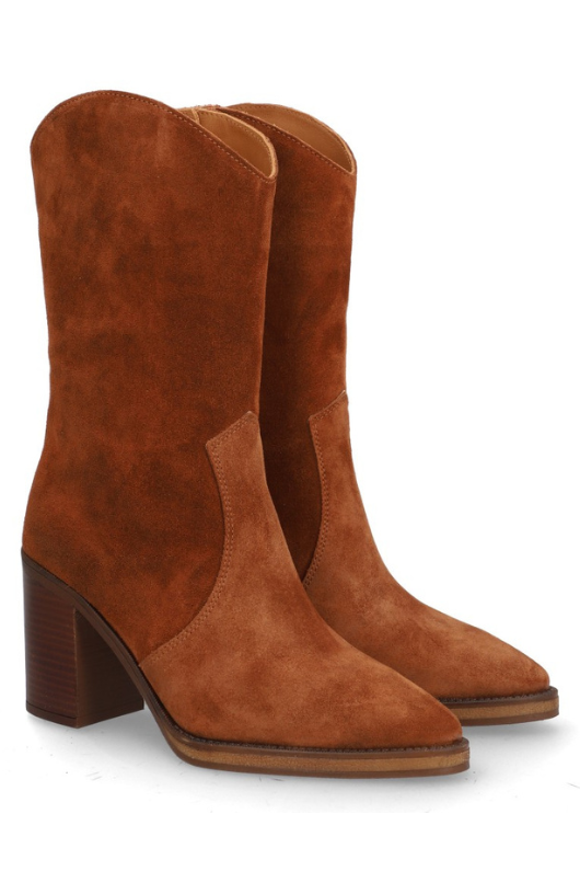 An image of the Alpe Suede Heeled Boots in Tan.